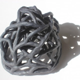 Connection #2, matglaseret sort stentøj, 19 x 21 cm, h 17 cm - (solgt)